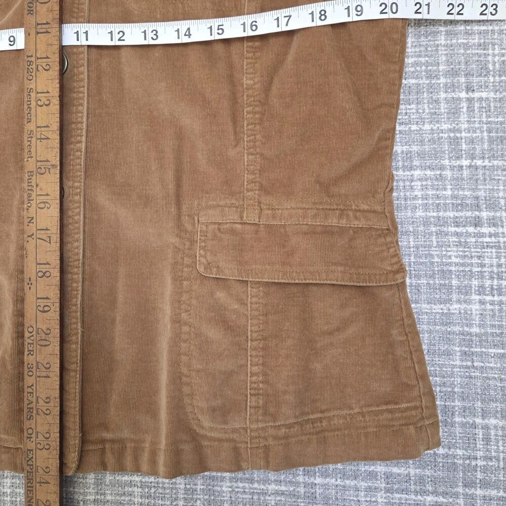 Baccini Corduroy Trucker Jacket Camel Light Stretch Snaps Women’s L/See Desc - Picture 4 of 10